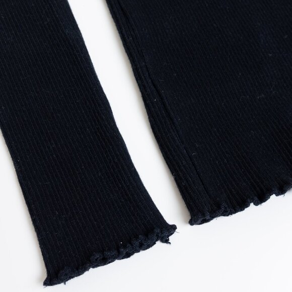 Current/Elliott The Ruffle Rib Top Black Ribbed Mock Neck Size 1 - Picture 9 of 11